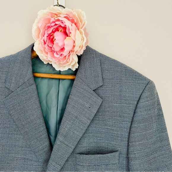 Jos. A Bank Signature Collection Wool Silk 3 Button Blazer 40R Blue - Picture 4 of 9